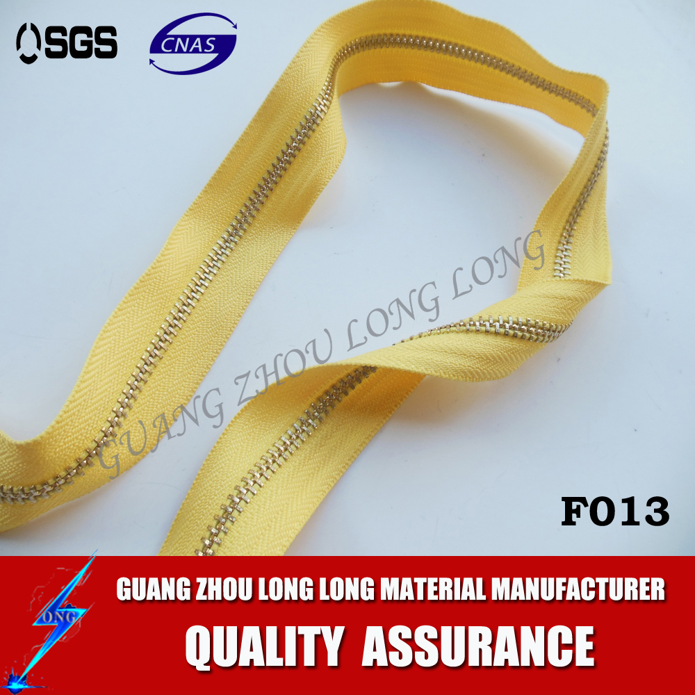 15# Big Teeth Metal Zipper For Bags Shiny Gold